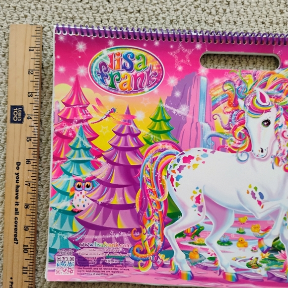 TWO Lisa Frank Jumbo Adult Coloring Activity Sticker Books Rainbow Majesty USED - Picture 7 of 16